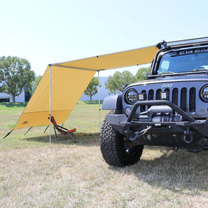 Truck or Car Awning Shade Wall, 6.5x8 Feet, Poly-Cotton Ripstop Fabric, Tan